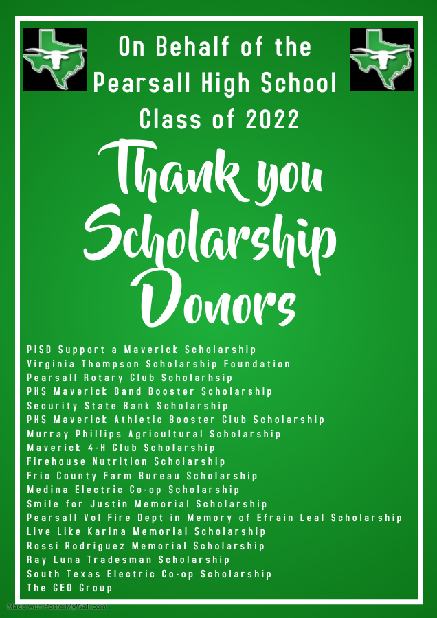 PHS Thank You Scholarship Donors